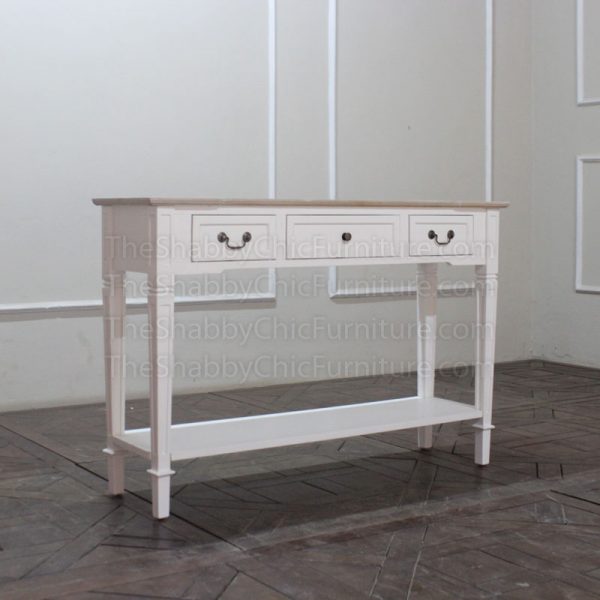 Louvre 3 Drawer Console Table Shabby Chic